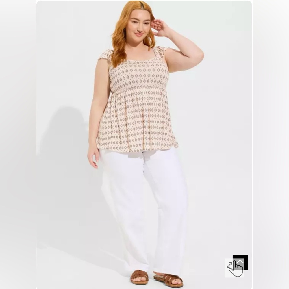 Torrid Babydoll Super Soft Slub Ruffle Shoulder Tank.